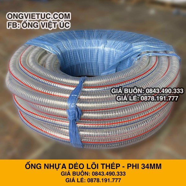 ống nhựa mềm lõi thép phi 34